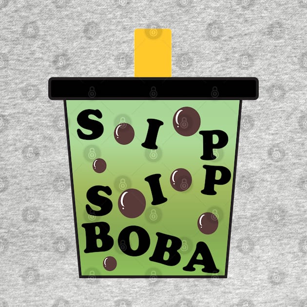 Sip Sip Boba Matcha Green Tea by Kelly Gigi